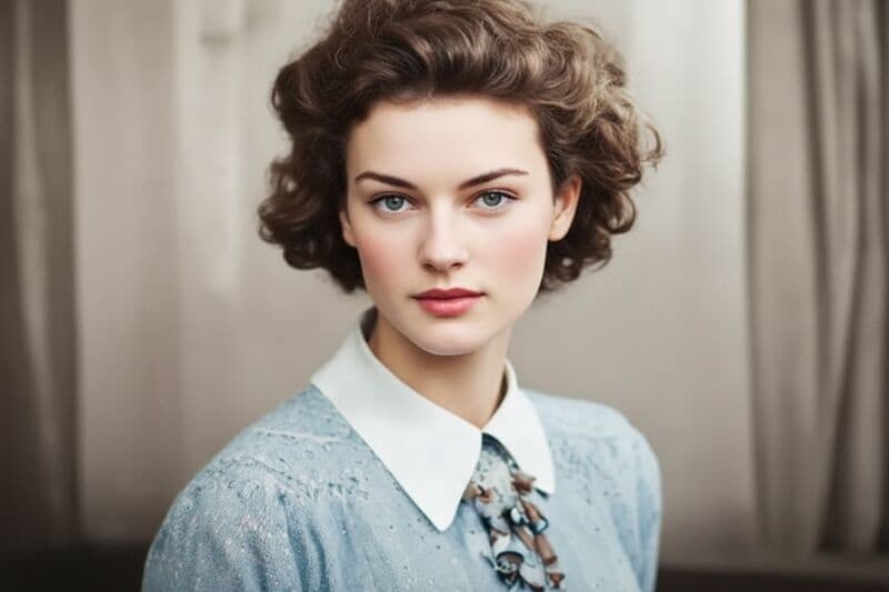 Restored color photo with damage repaired